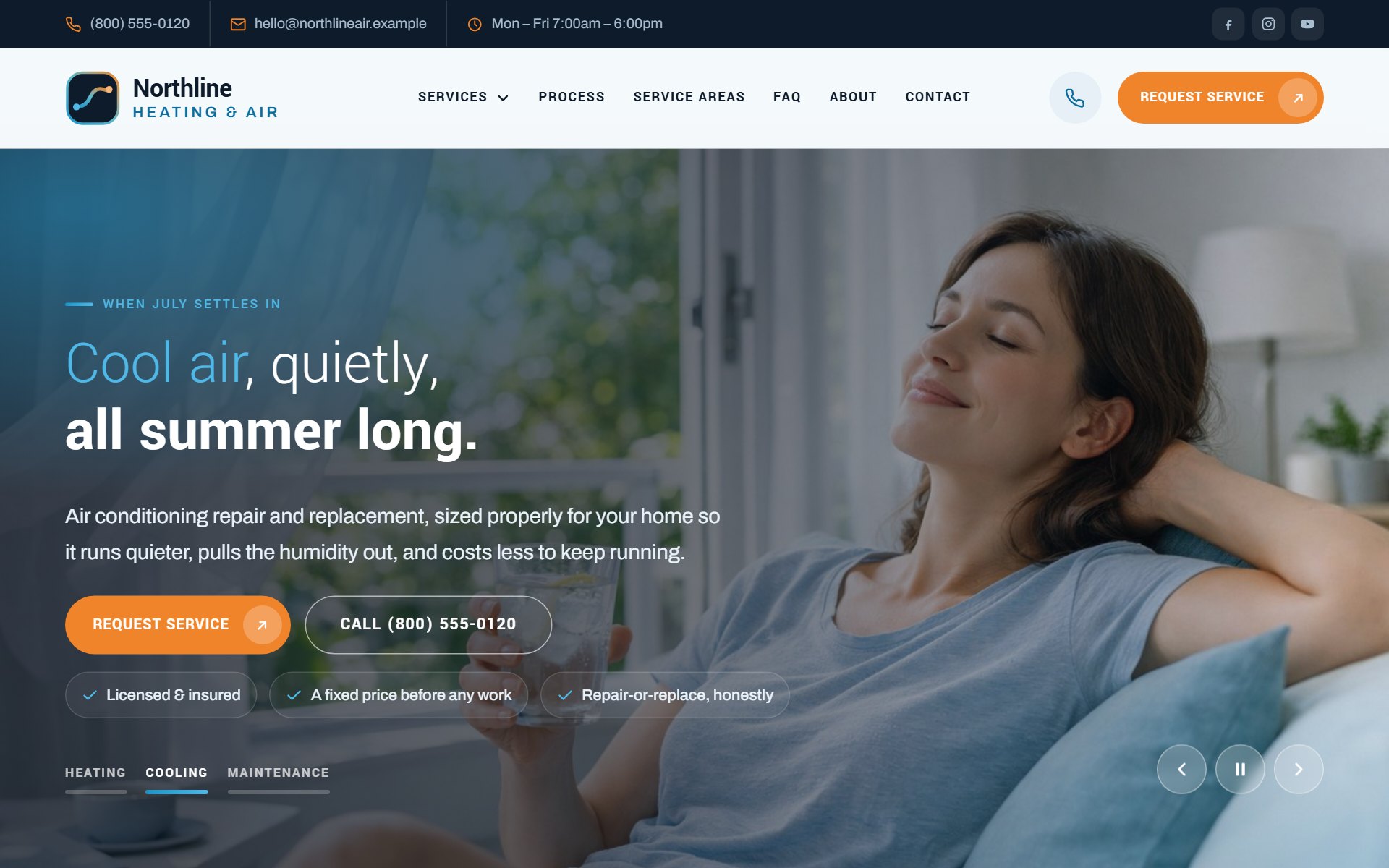 Northline Heating & Air website